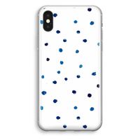 Blauwe stippen: iPhone XS Transparant Hoesje
