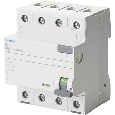 Siemens 5SV33466KK12 5SV3346-6KK12 Aardlekschakelaar A 4-polig 63 A 0.03 A 400 V