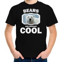 T-shirt bears are serious cool zwart kinderen - ijsberen/ witte ijsbeer shirt XL (158-164)  -