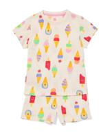 HEMA Kindershortama Stretch Katoen Ijsjes Gebroken Wit (gebroken wit)