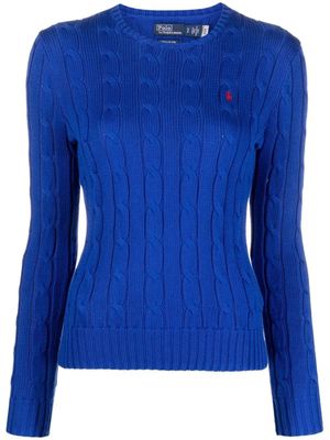 Polo Ralph Lauren pull en maille torsadée à logo - Bleu