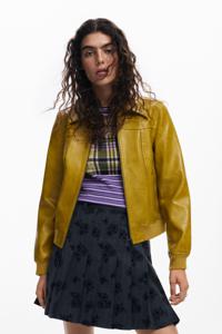 Bikerjack met leerlook - YELLOW - XL