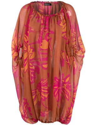 Gianluca Capannolo robe courte Claire à fleurs - Orange