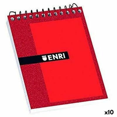 Schrijfblok ENRI Rood 1/8 80 Lakens 4 mm (10 Stuks)