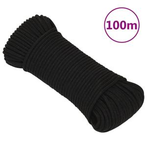 VidaXL Werktouw 3 mm 100 m polyester zwart