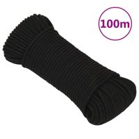 VidaXL Werktouw 3 mm 100 m polyester zwart