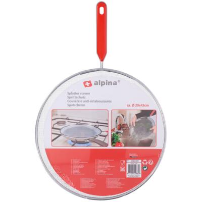 Alpina antispatdeksel 29x43 cm rvs/rood