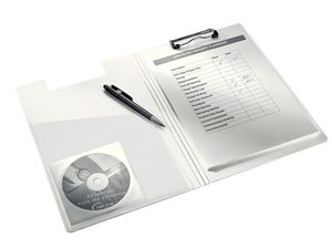 Leitz WOW Clipfolder with cover klembord A4 Metaal, Polyfoam Blauw