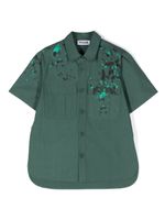 Moschino Kids chemise en coton à logo imprimé - Vert - thumbnail