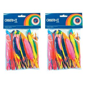 200x Gekleurde veertjes 14 cm