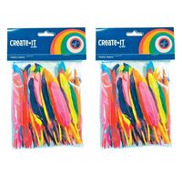 200x Gekleurde veertjes 14 cm