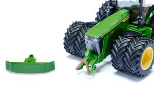 Siku John Deere 8R 410 met dubbele banden speelgoedtractor 1:32 metaal/kunststof groen afneembaar frontgewicht Ackermann besturing afneembare cabine voor- en achterhefinrichting