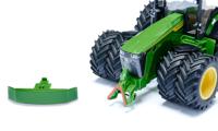 Siku John Deere 8R 410 met dubbele banden speelgoedtractor 1:32 metaal/kunststof groen afneembaar frontgewicht Ackermann besturing afneembare cabine voor- en achterhefinrichting - thumbnail