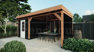 Trendhout Buitenverblijf Casa 610x330 cm - Combinatie 2- Plat dak- Hout- Trendhout
