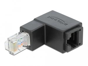 DeLOCK Adapter RJ-45 Cat.6 Stekker > Stopcontact, 90° adapter