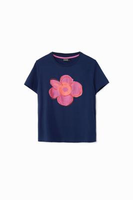 Bloemenprint T-shirt - BLUE - M
