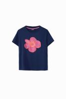 Bloemenprint T-shirt - BLUE - M