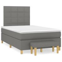 Boxspring met matras stof donkergrijs 120x190 cm