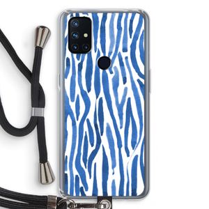 Blauwe nerven: OnePlus Nord N10 5G Transparant Hoesje met koord