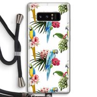 Kleurrijke papegaaien: Samsung Galaxy Note 8 Transparant Hoesje met koord