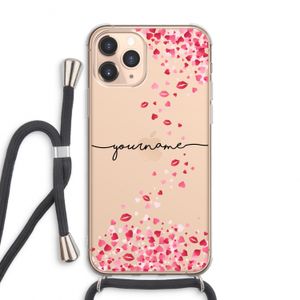 Hartjes en kusjes: iPhone 11 Pro Max Transparant Hoesje met koord