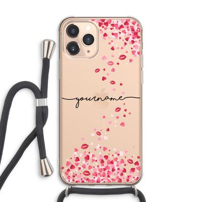 Hartjes en kusjes: iPhone 11 Pro Max Transparant Hoesje met koord