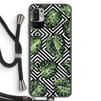 Geometrische jungle: Xiaomi Redmi Note 10 5G Transparant Hoesje met koord