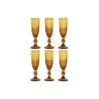 Set van bekers Home ESPRIT Amber Kristal 150 ml (6 Stuks)