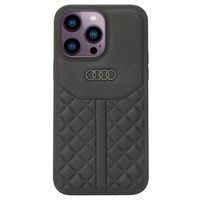 iPhone 14 Pro Max Audi Leder Bekleed Hoesje - Zwart