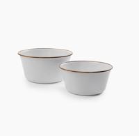 Barebones Mixing Enamel/Set 2 Pcs Servies Egg Shell Barebones Mixing Enamel/Set 2 Pcs Servies Egg Shell