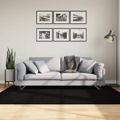 VidaXL Vloerkleed huarte laagpolig zacht wasbaar 140x200 cm zwart