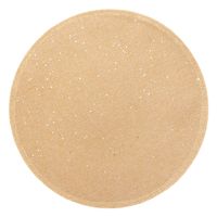 Placemat/onderlegger - goud - rond - D38 cm - glitters - jute
