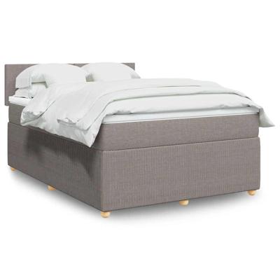 Boxspring met matras stof taupe 140x190 cm