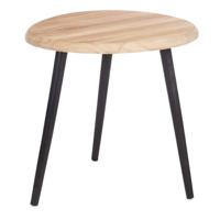 Bijzettafeltje Alaska - hout - beige/zwart - D46 x H50 cm - plantenpot verhoger/koffie tafel