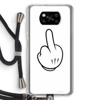 Middle finger white: Xiaomi Poco X3 Pro Transparant Hoesje met koord