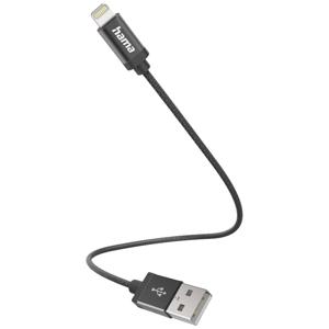 Hama USB-laadkabel USB 2.0 Apple Lightning stekker, USB-A stekker 0.20 m Zwart 00201578