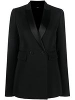 SAPIO blazer croisé à revers satinés - Noir