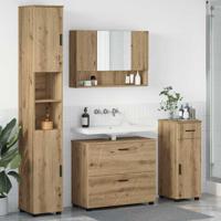 Badkamermeubelset met lade 4 pcs artisanaal eikenkleurig
