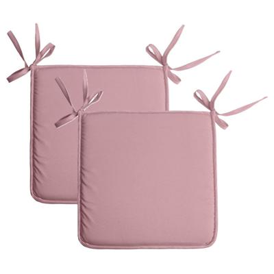 Stof Textile Home stoelkussens - 2x - oud roze - 38 x 38 x 3 cm - voor binnen - vierkant
