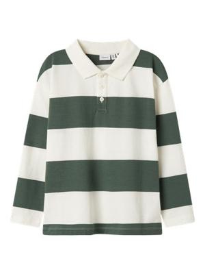 Name it winter polo t-shirt jongens - groen - relaxed fit - NkmNutiva