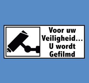 Camerabewaking gefilmd teken zelfklevende sticker