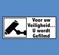 Camerabewaking gefilmd teken zelfklevende sticker