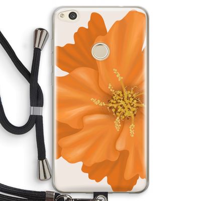 Orange Ellila flower: Huawei Ascend P8 Lite (2017) Transparant Hoesje met koord