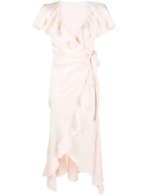 Philosophy Di Lorenzo Serafini robe portefeuille volantée en satin - Rose
