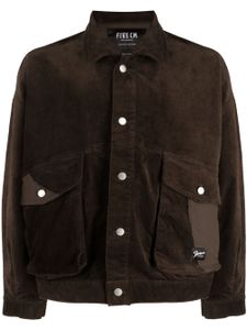 FIVE CM veste boutonnée en coton mélangé - Marron