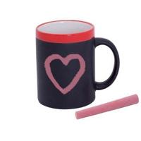 Krijtbord koffie mok - 1x - rood - beschrijfbare beker - Koffiemok met eigen naam Krijtbord koffie mok - 1x - rood - beschrijfbare beker - Koffiemok met eigen naam