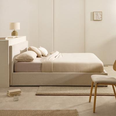 Kave Home Bed 'Nahiri' Chenille, 160 x 200cm, kleur Beige