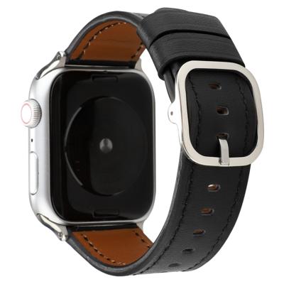 Voor Apple Watch Series 5 & 4 40mm/3 & 2 & 1 38mm moderne stijl gesp lederen riem (zwart)