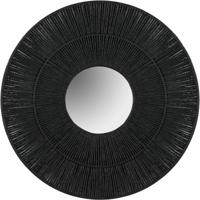 Spiegel - Trion Arle - Decoratieve Spiegel - Rond - 80cm - Zwart - Touw