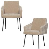 WOOOD Mount Eetkamerstoelen - Polyester - Zand - Set van 2 - thumbnail